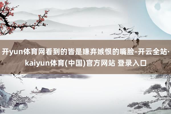 开yun体育网看到的皆是嫌弃嫉恨的嘴脸-开云全站·kaiyun体育(中国)官方网站 登录入口