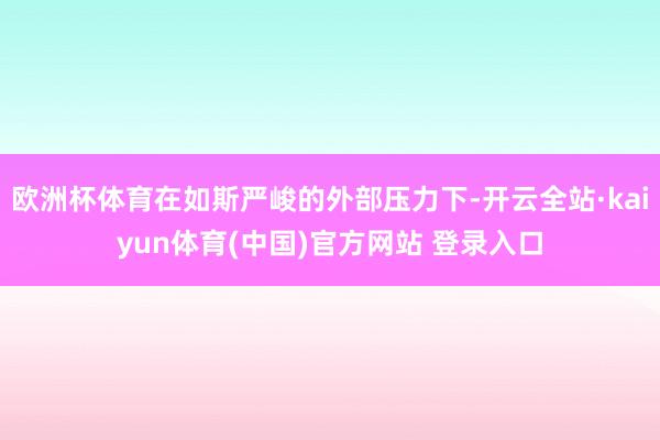 欧洲杯体育在如斯严峻的外部压力下-开云全站·kaiyun体育(中国)官方网站 登录入口